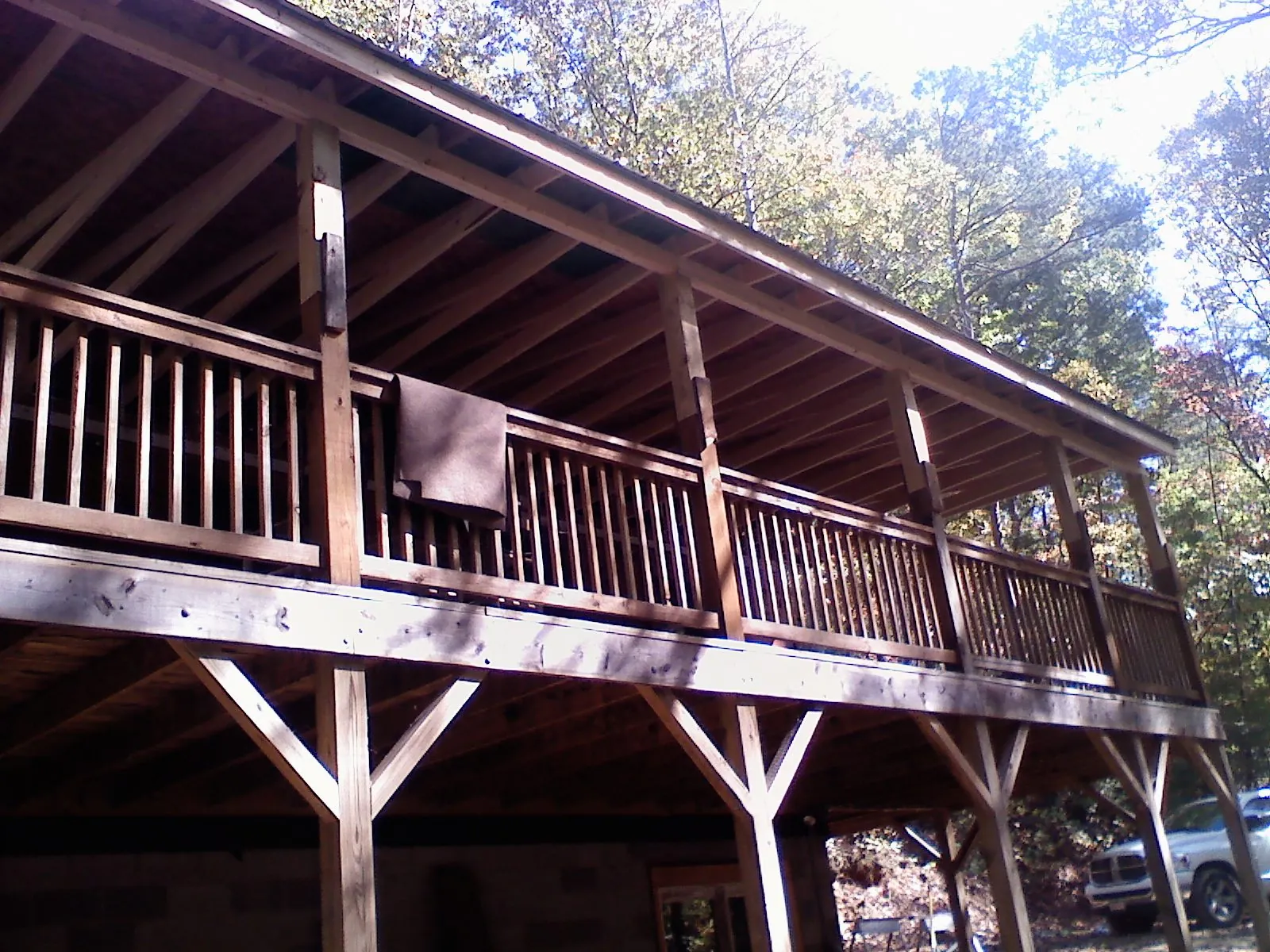 Timber framing under a new elevated porch and deck — Roof Leak Repair in Stone Ridge by Roofing Brothers